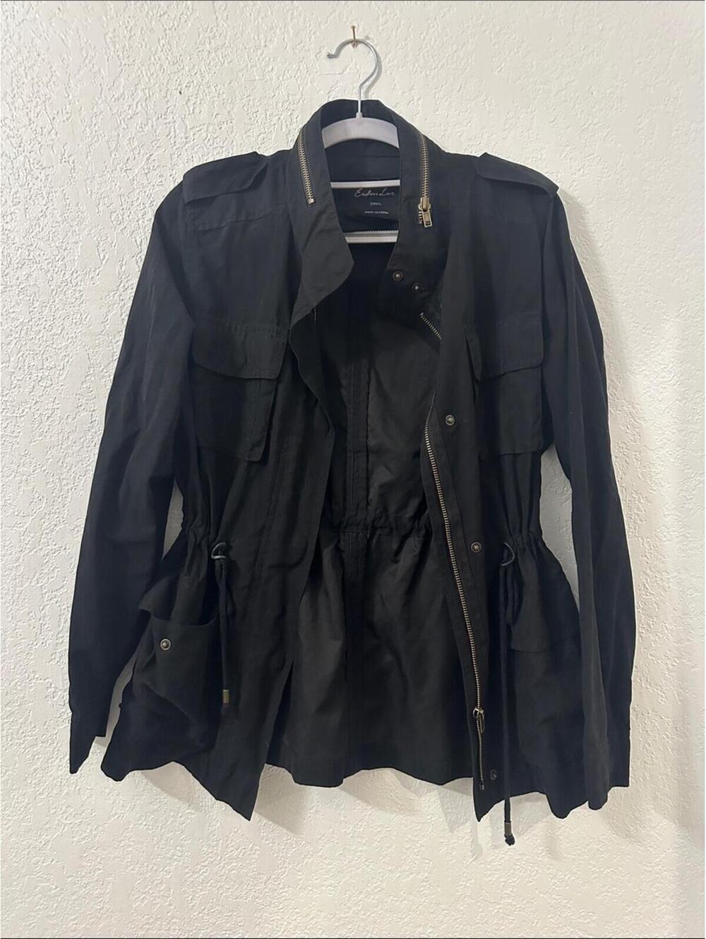 Endless Love Black Cinch-Waist Utility Jacket